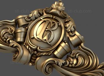 3D model Coat of arms and plumes (STL)